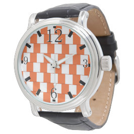 Het verwarren lijnen Oranje Horloge