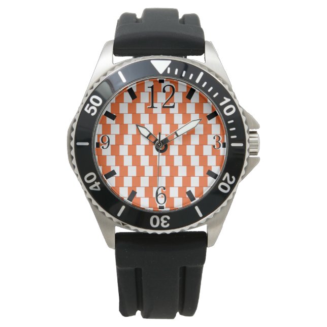 Het verwarren lijnen Oranje Horloge (Voorkant)