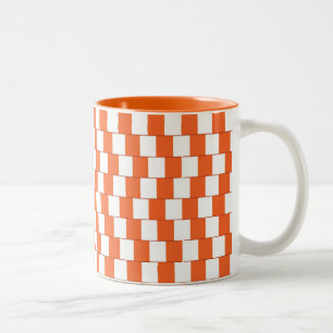 Het verwarren lijnen Oranje Tweekleurige Koffiemok