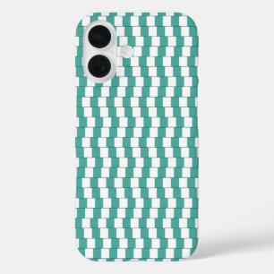 Het verwarren van lijnen turquoise iPhone 16 hoesje
