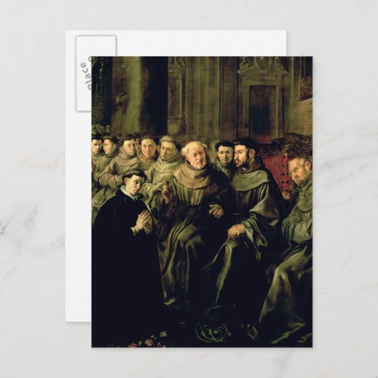 Het verwelkomen van St. Bonaventure in de Francisc Briefkaart (Voorkant / Achterkant)