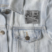 Het verwijderen van de bleekstenen vierkante button 5,1 cm (In situ)