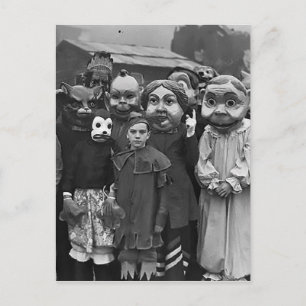 Het verzamelen op Halloween Briefkaart