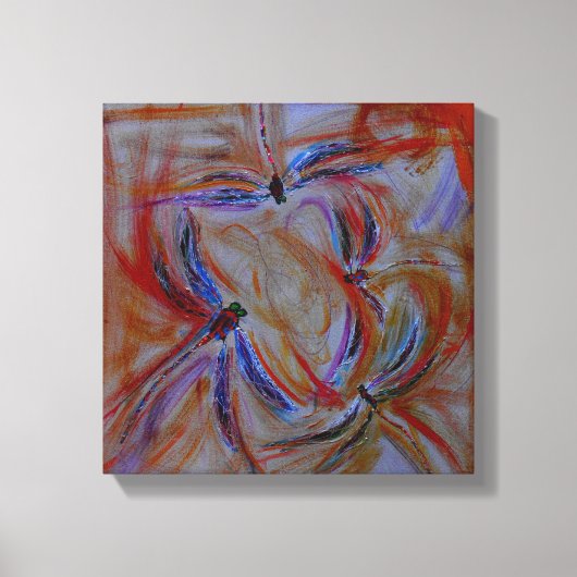 Het verzamelen van abstracte libellen canvas (Voorkant)