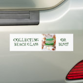 HET VERZAMELEN VAN BEACH GLAS OF BUST! BUMPERSTICKER (Op auto)