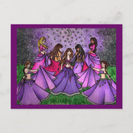 Het verzamelen van Belly Dancers in Paars Briefkaart
