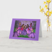 Het verzamelen van Belly Dancers in Paars Kaart (Gele Bloem)