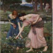 Het verzamelen van bloemen door John Waterhouse Grote Maat T-shirt