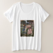 Het verzamelen van bloemen door John Waterhouse Grote Maat T-shirt (Design voorkant)
