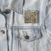 Het verzamelen van de Booty, het afstammen van Dav Vierkante Button 5,1 Cm (In situ)