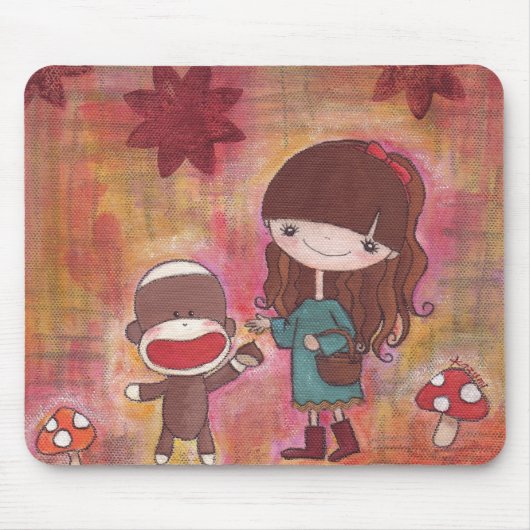 Het verzamelen van kastanjes Mousepad Muismat (Voorkant)