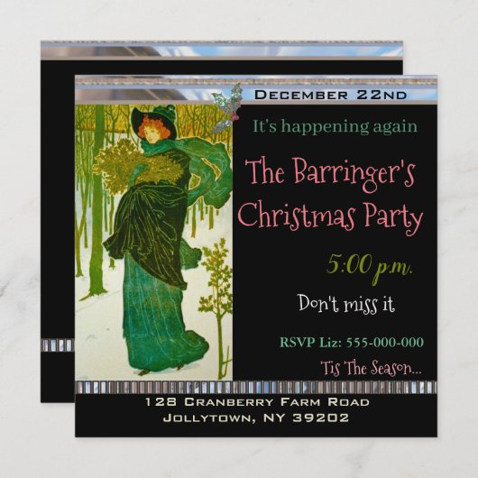 Het verzamelen van Kerstmis en Vriendenpartij Kaart (Voorkant / Achterkant)