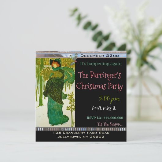 Het verzamelen van Kerstmis en Vriendenpartij Kaart (Staand voorkant)