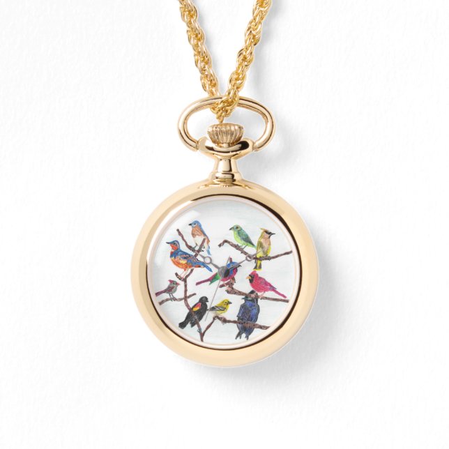 Het verzamelen van kleurrijke zangvogels horloge (Voorkant)