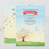 Het verzamelen van Leaves Family Reunion Uitnodigi Kaart (Voorkant / Achterkant)