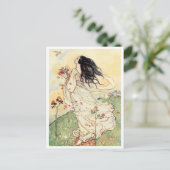 Het verzamelen van Roos Petals Illustratie Briefkaart (Staand voorkant)