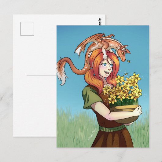 Het verzamelen van Vloeren met een Draak Briefkaart (Voorkant / Achterkant)