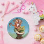 Het verzamelen van Vloeren met een Draak Papieren Bordje (Feest)