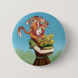 Het verzamelen van Vloeren met een Draak Ronde Button 5,7 Cm