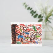 Het verzamelen van vogels in een briefkaart van de (Staand voorkant)