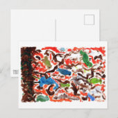 Het verzamelen van vogels in een briefkaart van de (Voorkant / Achterkant)