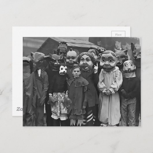 Het Verzamelen zich op Halloween Briefkaart (Voorkant / Achterkant)