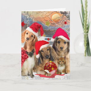 Het Verzamelen zich van Kerstmis van de tekkel & Feestdagen Kaart