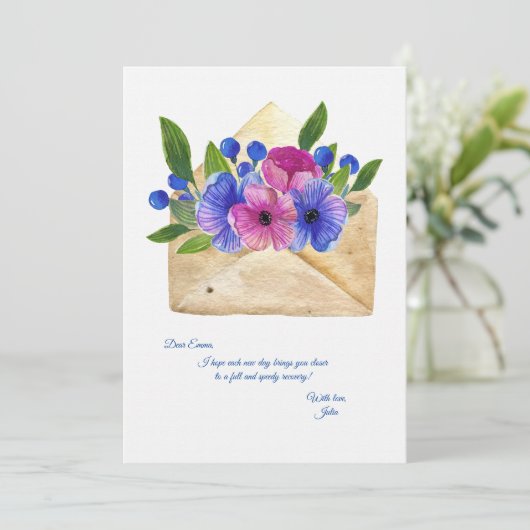 Het verzenden van bloemen krijgen goed Kaart (Staand voorkant)