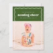 Het verzenden van Cheer Holiday Flat Photo Card Feestdagenkaart (Voorkant)