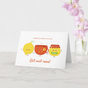 Het verzenden van citroen, honing en thee wordt sn kaart