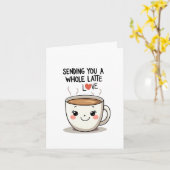 Het verzenden van een hele latte love coffee pun K Kaart (Gele Bloem)