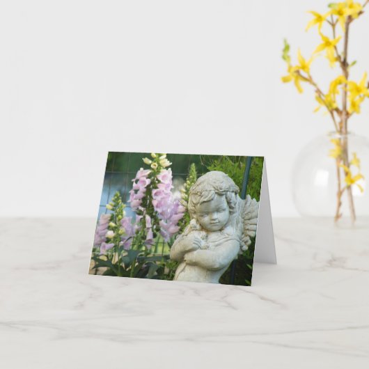 Het verzenden van een kleine engel kaart (Gele Bloem)