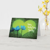 Het verzenden van genezende energie met een groen  kaart (Gele Bloem)