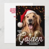 Het verzenden van gouden wensen Kerstmis Retriever Feestdagenkaart (Voorkant / Achterkant)