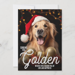 Het verzenden van gouden wensen Kerstmis Retriever Feestdagenkaart