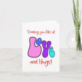 Het verzenden van je houdt van en knuffelt Retro 7 Kaart (Voorkant)