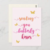 Het verzenden van je vlinderroze Briefkaart (Voorkant / Achterkant)