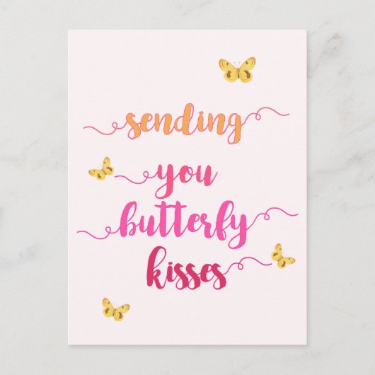 Het verzenden van je vlinderroze Briefkaart (Voorkant)