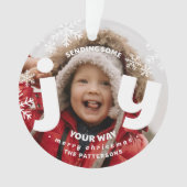 Het verzenden van Joy Snowflake Gepersonaliseerde  Ornament (voorkant)