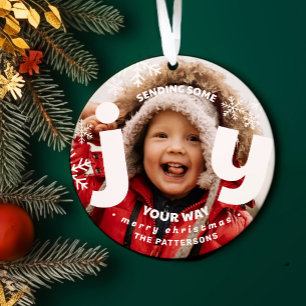 Het verzenden van Joy Snowflake Gepersonaliseerde Ornament
