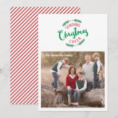 Het verzenden van Kerstmis Cheer & Pine takken, fo Feestdagenkaart (Voorkant / Achterkant)