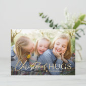 Het verzenden van knuffels Moderne Kerstfotokaart Feestdagenkaart (Staand voorkant)