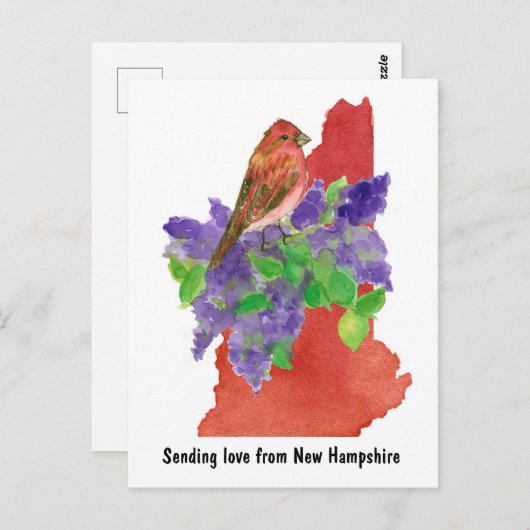Het verzenden van liefde New Hampshire Paarse vink Briefkaart (Voorkant / Achterkant)
