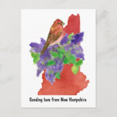 Het verzenden van liefde New Hampshire Paarse vink Briefkaart (Voorkant)