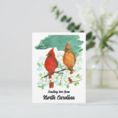 Het verzenden van liefde North Carolina Cardinals  Briefkaart (Staand voorkant)