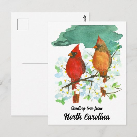 Het verzenden van liefde North Carolina Cardinals  Briefkaart (Voorkant / Achterkant)