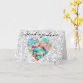 Het verzenden van Liefde  Stijl Hart Note Kaart (Gele Bloem)