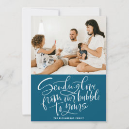 Het verzenden van Liefde van Onze Bubble naar Uw B Feestdagenkaart