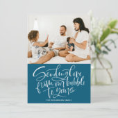 Het verzenden van Liefde van Onze Bubble naar Uw B Feestdagenkaart (Staand voorkant)