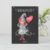 Het verzenden van Mijn Liefde Waterverf Lady Gnome Feestdagenkaart (Staand voorkant)